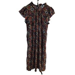 Uncle Frank S Granny Squared Square Dress Ruffled Flowy Preppy Party Wedding
